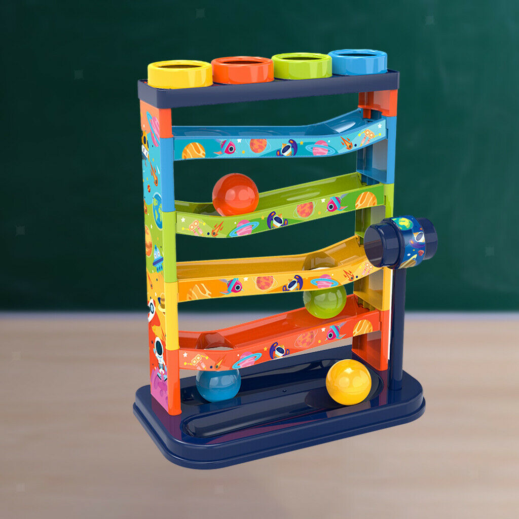 Ball Racer Ramp Track Set and Hammer Maze Race Educational Toys for Toddlers