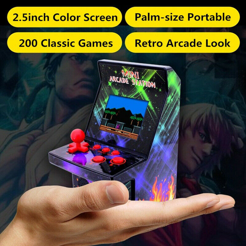 8-Bit Mini Arcade Games Built-in 200 Classic Games mini Game Console for Kids