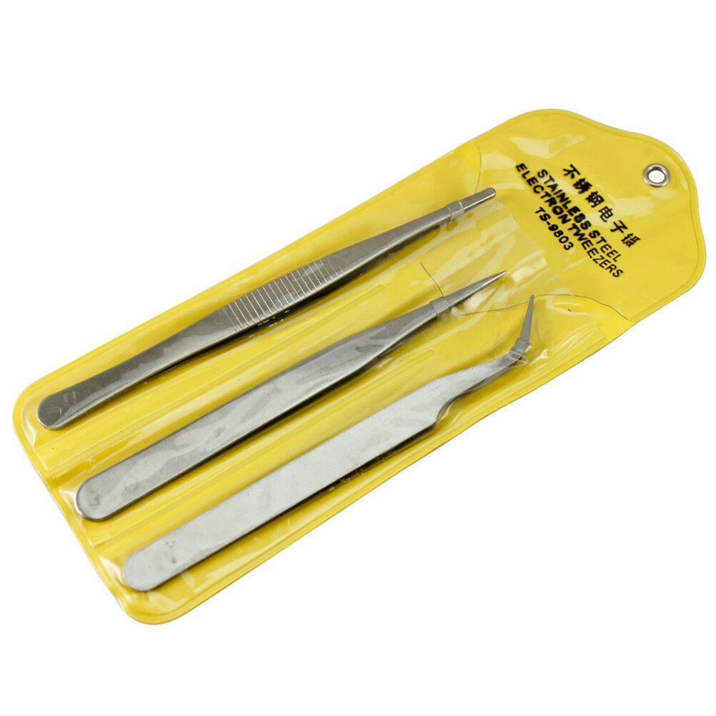 3X Repair Precision Jewellery Making Tool Stainless Steel Electronic Tweez.l8