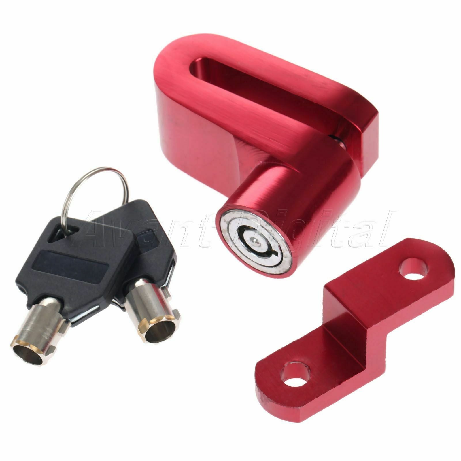 Anti-theft Security Disc Brake Wheel Lock for Motorcycle MotorBike Bicycle Red