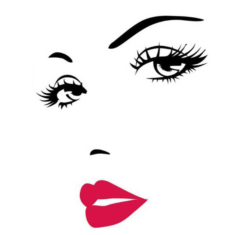 1Pcs Sexy Eyelashes Red Lips Wall Stickers Living Room Bedroom Decoration.l8