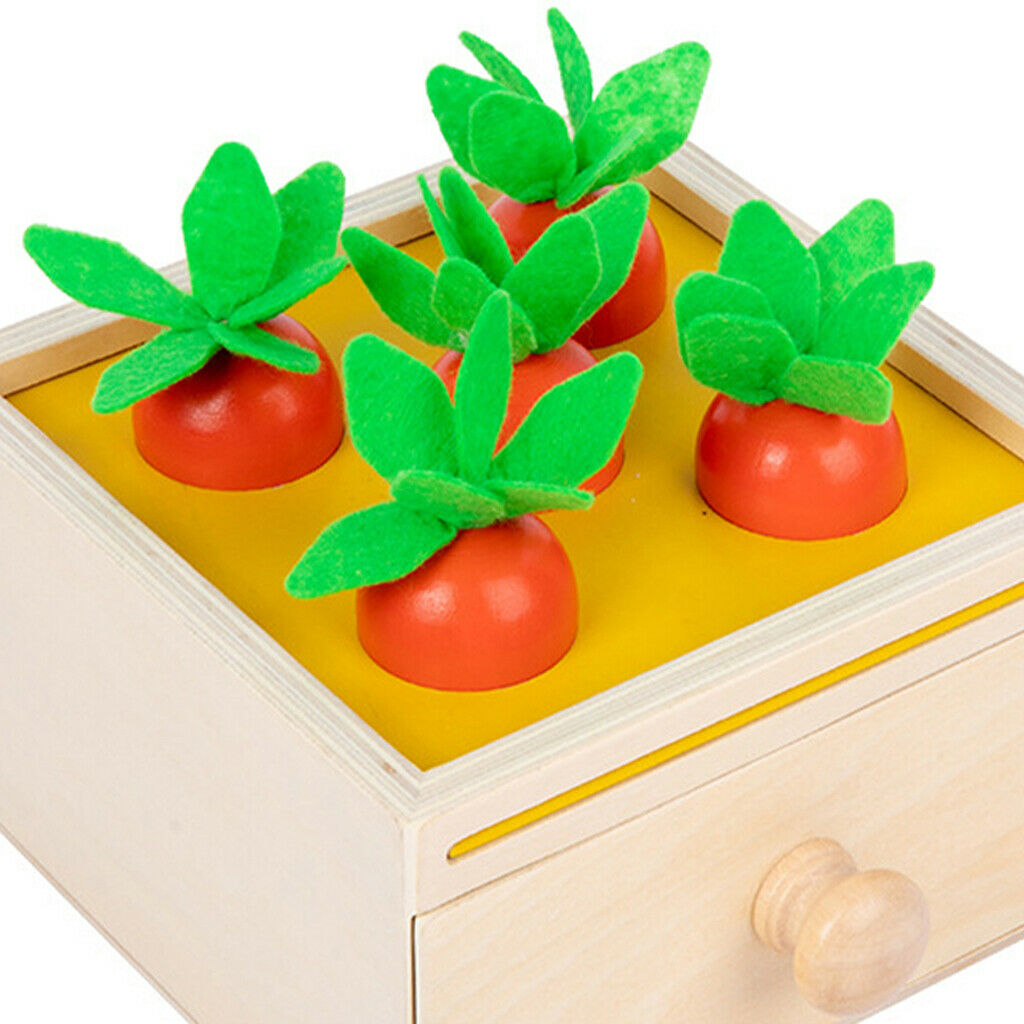 Toddler Wooden Toys, Montessori Toys Baby Educational Toys Carrot Sorting Game,
