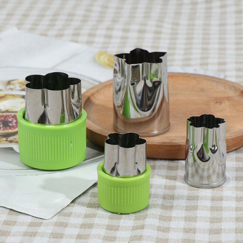 8Pcs Stainless Steel Fruit Vegetable Cutter Shapes Set Mini Cookie Slicer.l8