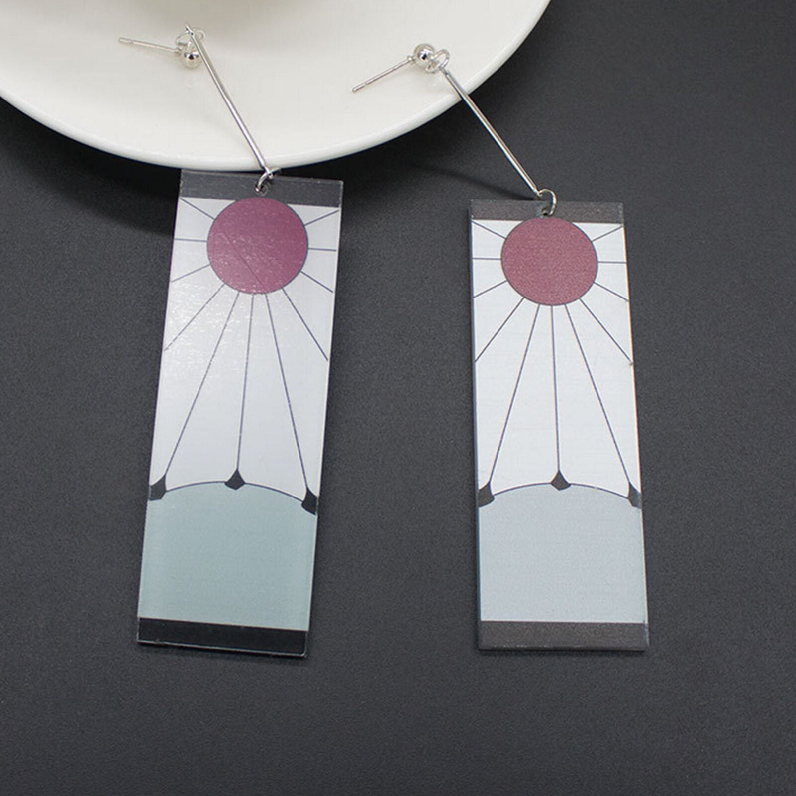 For Demon Slayer Kimetsu no Yaiba Tanjirou Kamado Plastic Earrings Costume