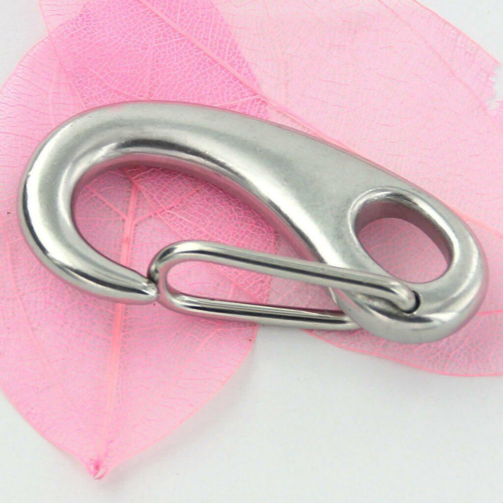 4x 50mm stainless steel locking clip snap hook for mountaineering