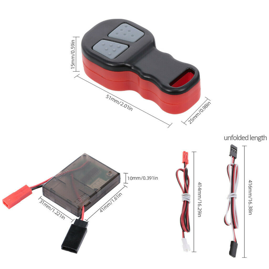 Wireless Remote RC Crawler Winch Wired Automatic Winch Control System and