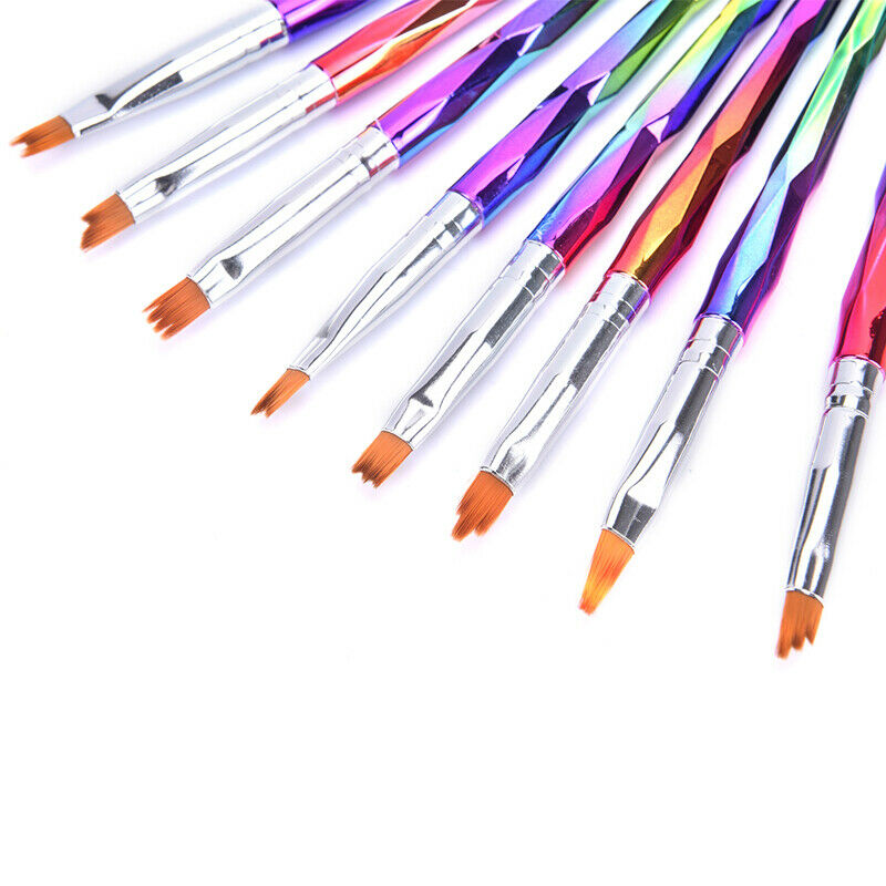 8Pcs Flower Drawing Pen Gradient DIY Nail Art Brush Set Painting Drawing TooFCA