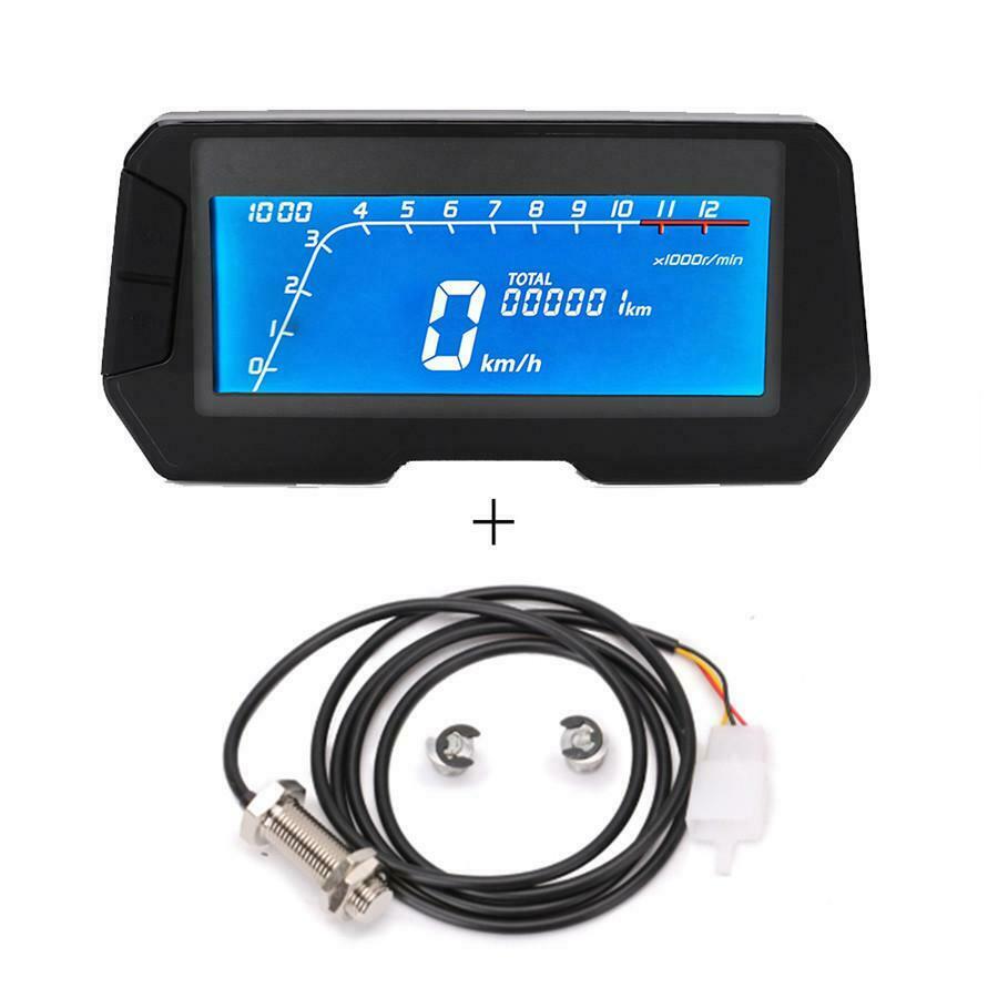 12V Motorcycle Digital Speedometer Odometer RPM Speed Fuel Gauge Universal