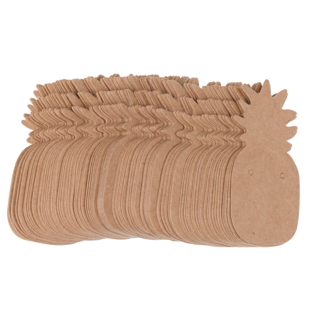 100pcs/Set Kraft Paper Cute Pineapple Earring Display Tags Jewellery Cards