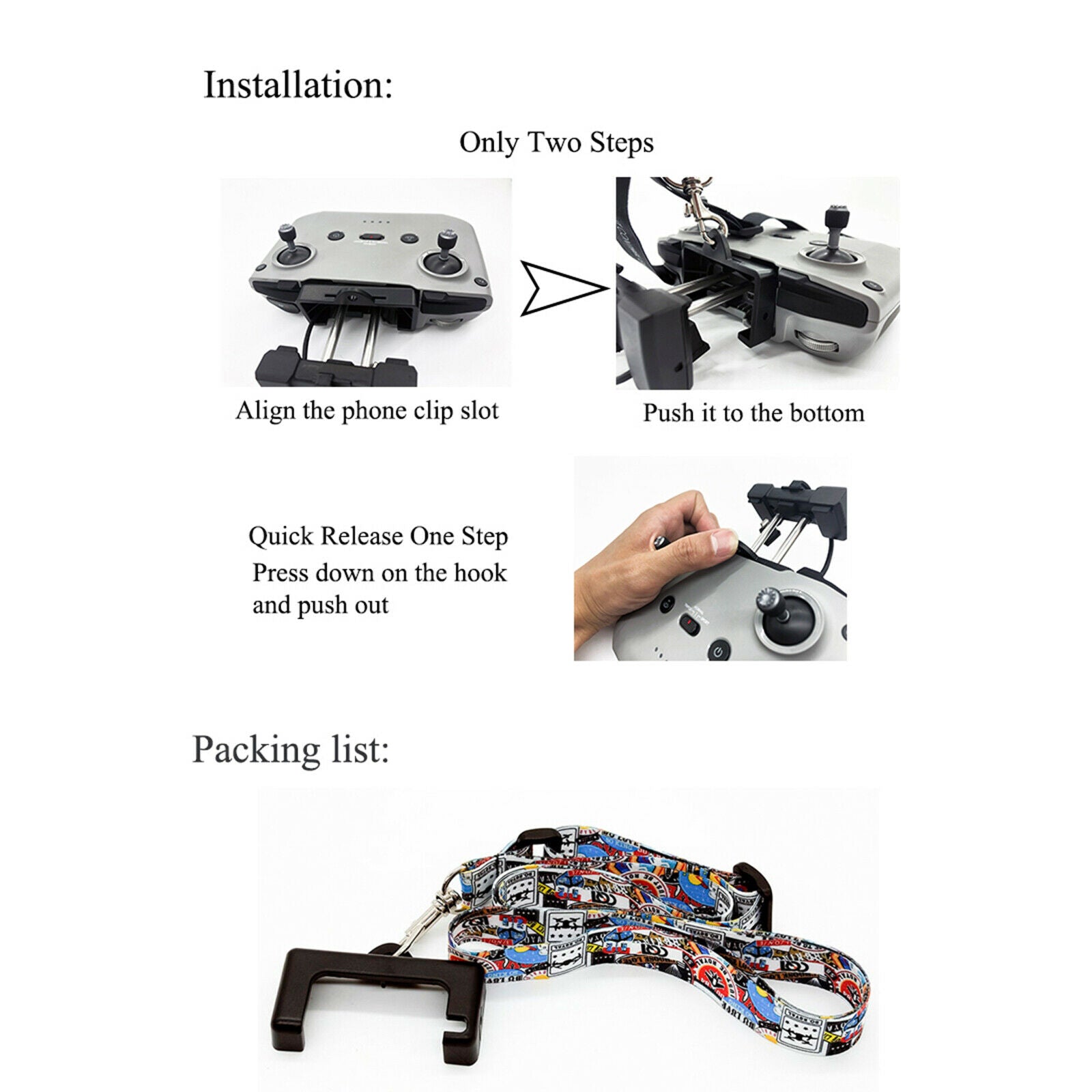 Adjustable Neck Strap Lanyard Sling w/Hook for DJI Mavic air 2s air2 mini2