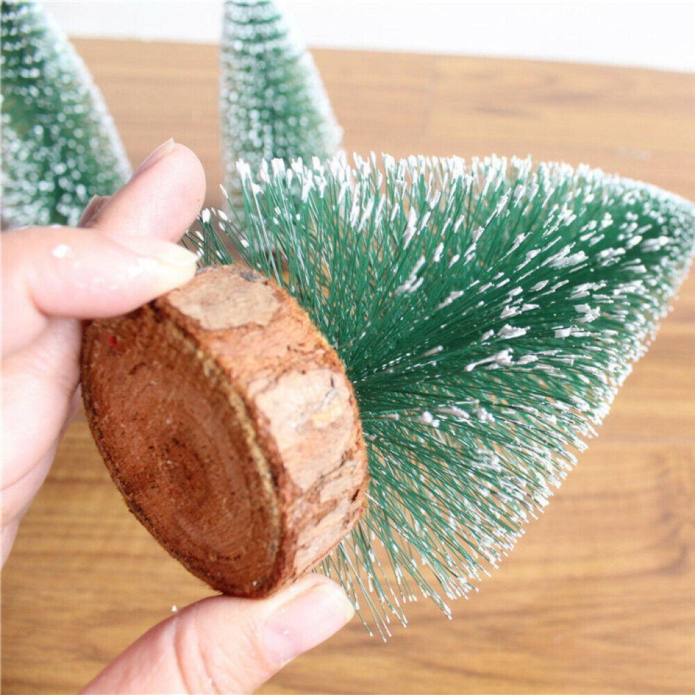 5x Mini Artificial Christmas Tree Frosted Pine Tree White Cedar for Office Decor