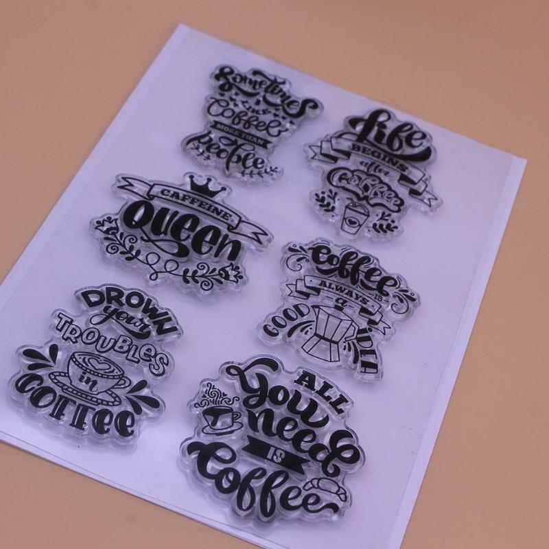 Coffee Silicone Clear Seal Stamp DIY Scrapbooking Embossing Photo Album Decor