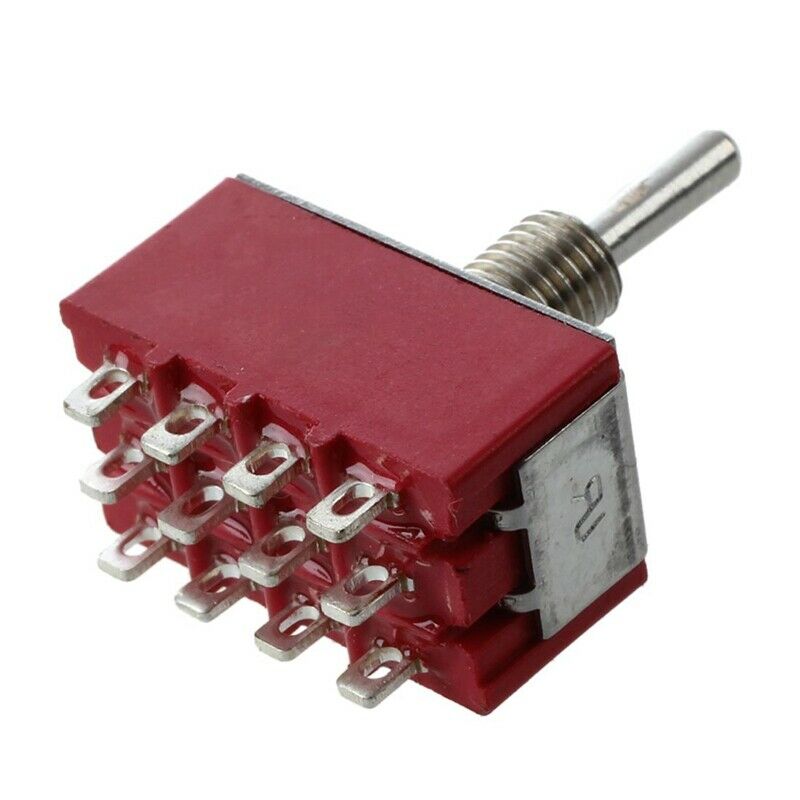 2 Pcs AC 250V 2A 120V 5A 12 Pin 4PDT ON/ON Toggle Switch Q1F5F5