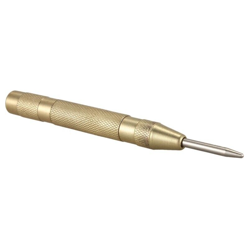 Brass Yellow Automatic Center Punch Sp Loaded Chrome Rivet Screw Auto Mark HolU4