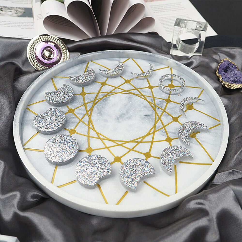 Lunar Eclipse Moon Phase Disc Silicone Mould DIY Epoxy Casting Clock Dial Molds