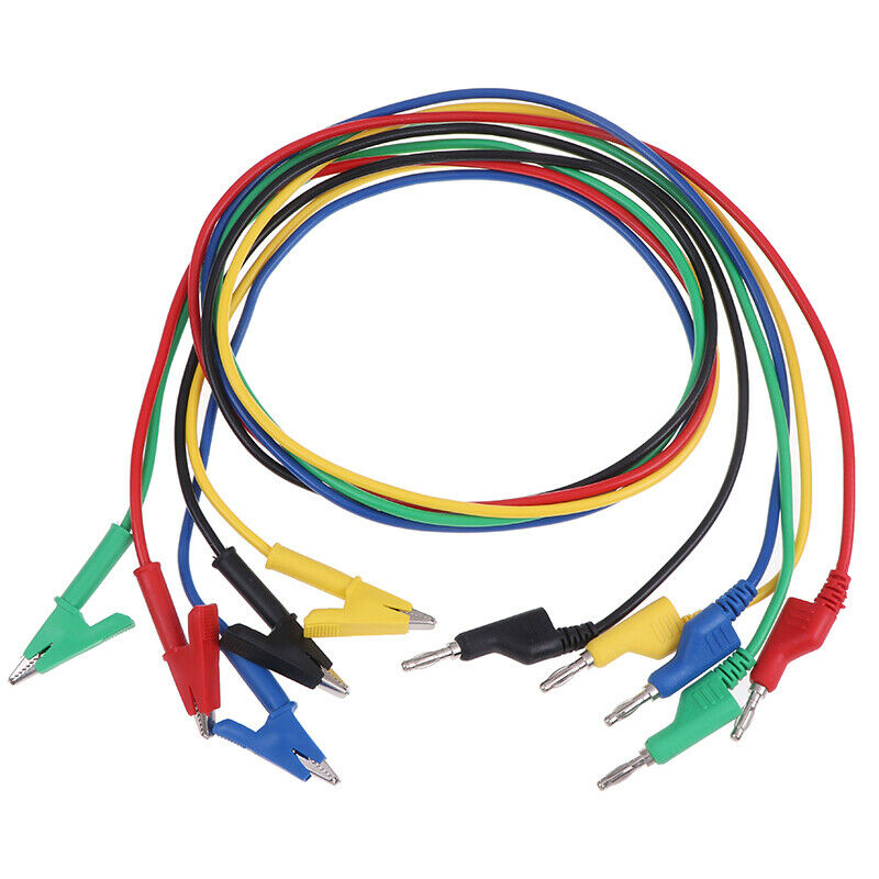 Stackable Banana Plug to Copper Alligator Clip Multimeter Test Leads Probe W.DD