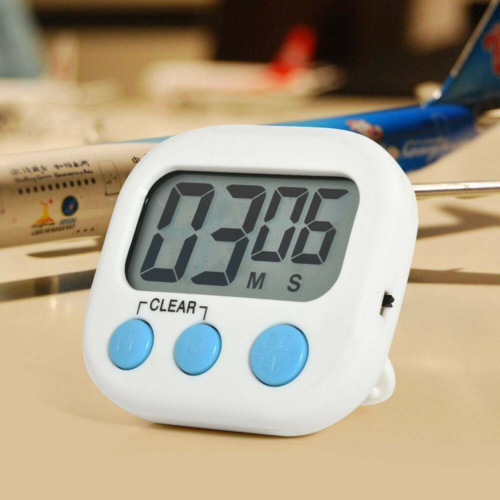 US Large LCD Digital Kitchen Egg Cooking Timer Count Down Clock Alarm Stopwatch