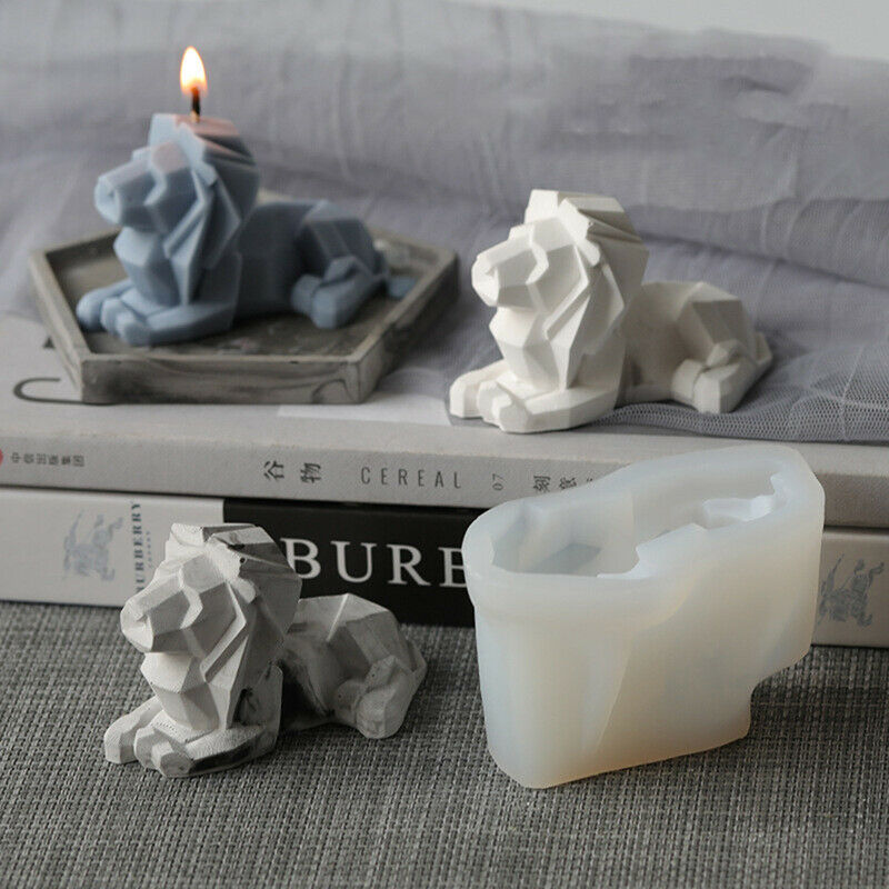 1PC Geometric Lion Candle Mold Silicone Mold DIY Handmade Gifts Home Party DBDA