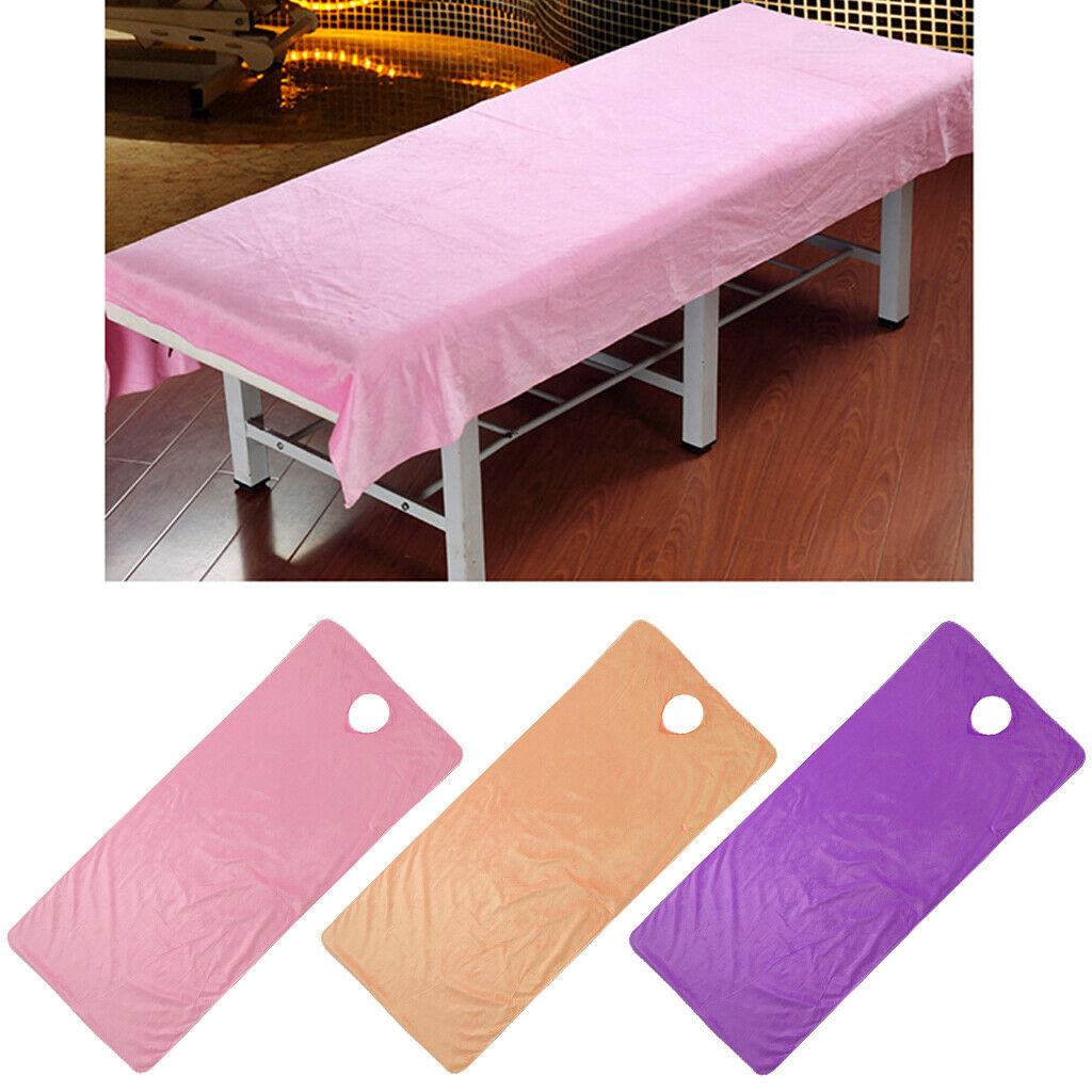 Thick Short Plush Beauty Sheets Cosmetic Salon Sheets with Holes,190x80cm
