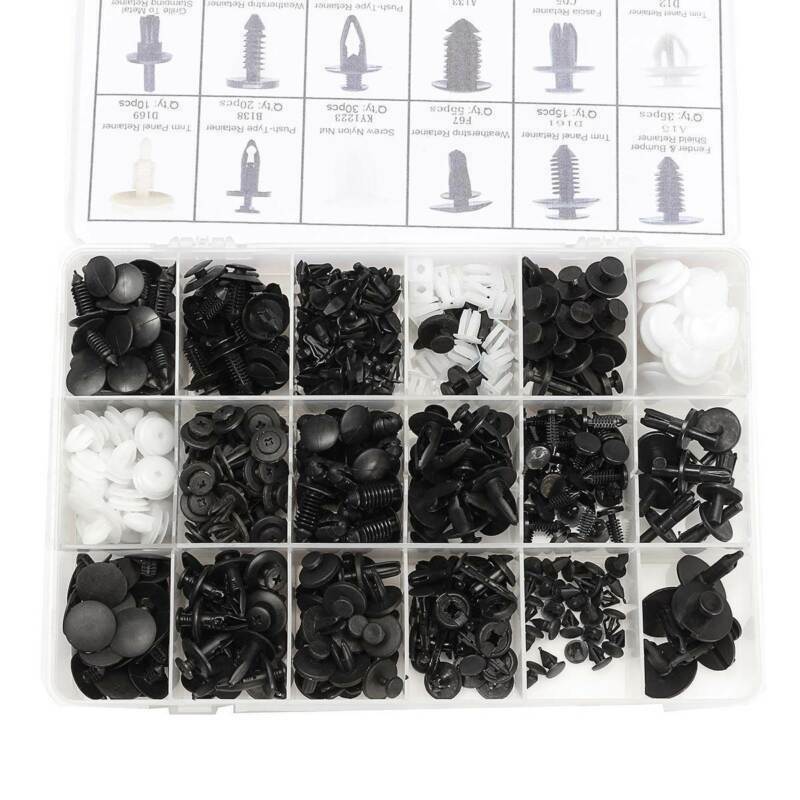 415pcs 18 Sizes Push Pin Rivet Bumper Door Panel Clip Retainer Fastener For Ford