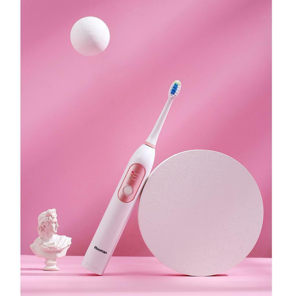 Washable 3 Modes Sonic Whitening Electric Toothbrush USB with Timer 2 Heads