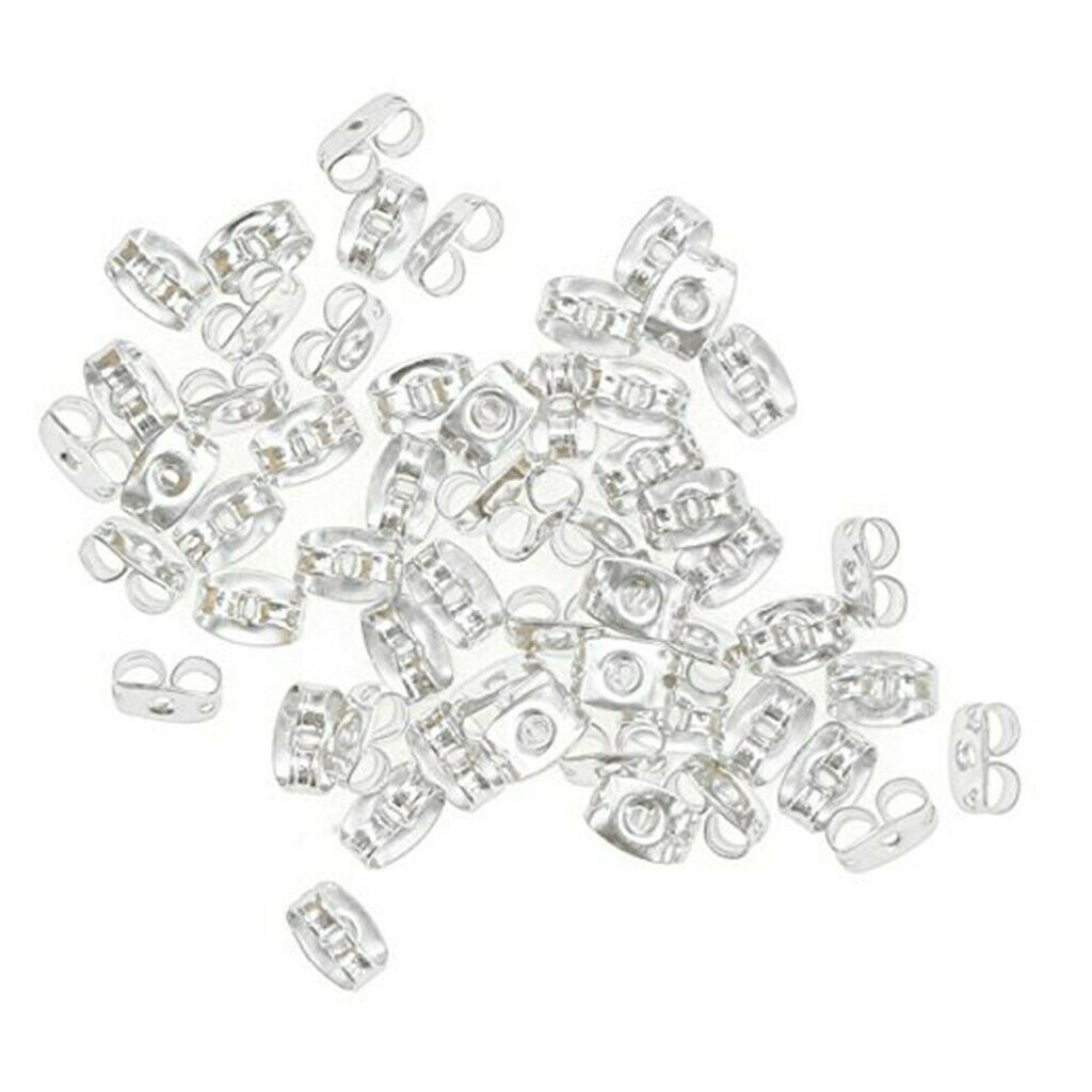 200 Pcs Copper Plated Sliver Earrings Studs Base Butterfly Ears Backs DIY