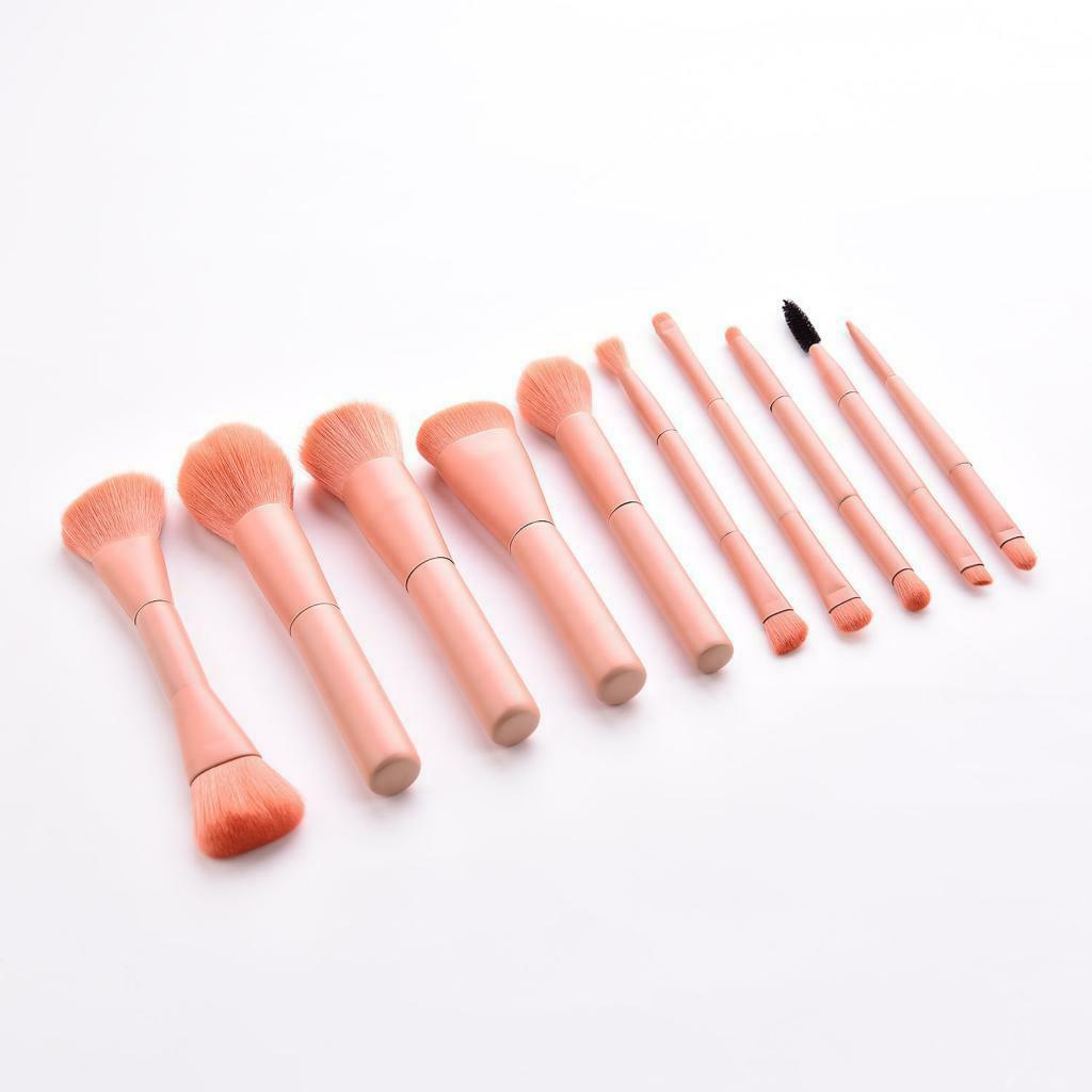 Pink Makeup Cosmetics Brushes Set Blush Blender Eyeshadow Eyeliner Brush
