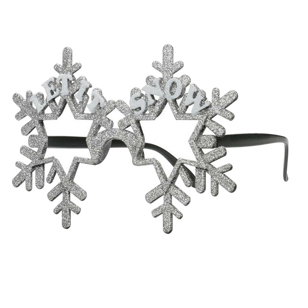 Let It Snow Snowflake Plastic Eyeglasses Spectacles Xmas Costume Photo Prop