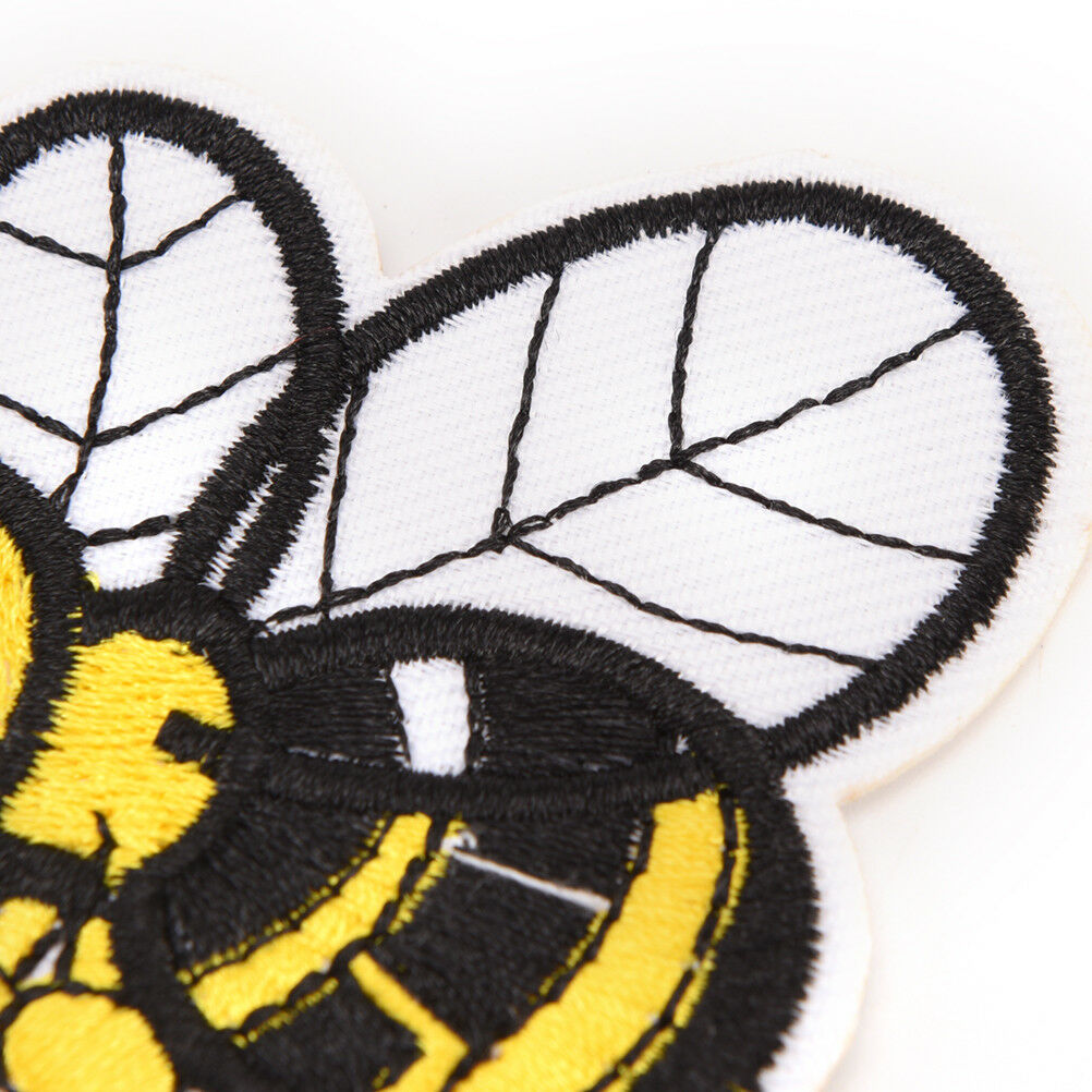bee embroidered sew iron on patches set badge bag fabric applique craft DI.l8
