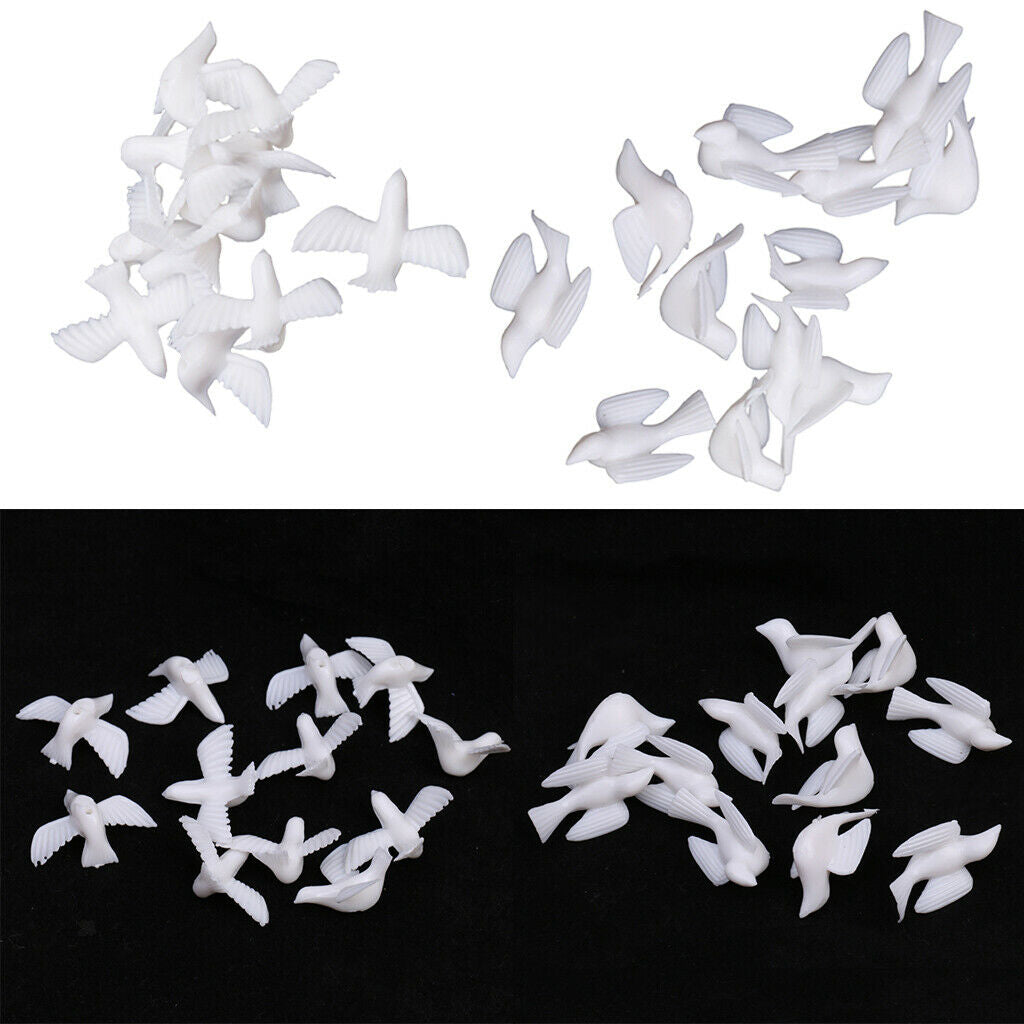 24pcs Artificial Pigeons in PVC for Christmas, Halloween Decoration - Small