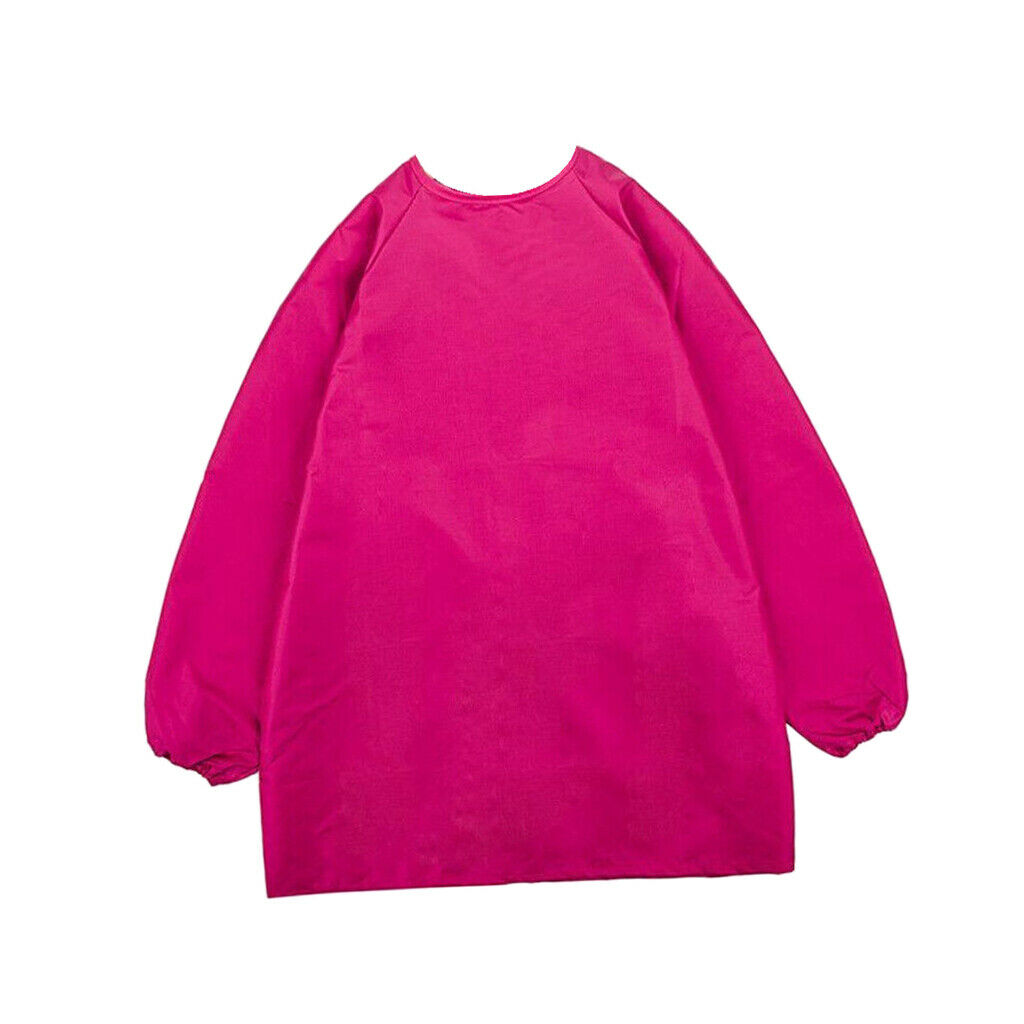 Kids Apron Long Sleeve Waterproof Smock for Painting Drawing S/M/L Rose M