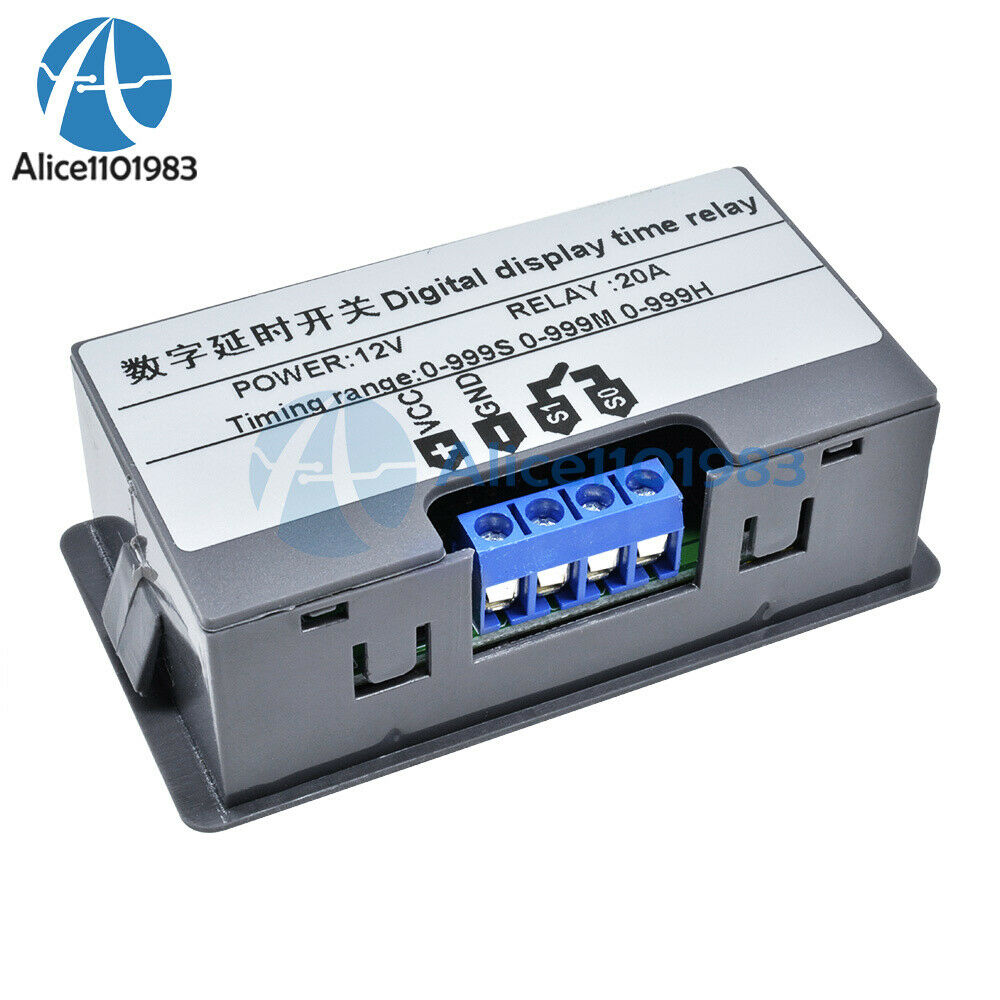 12V Thermostat Cycle Timer Delay Dual Display Relay Module 0-999 hours