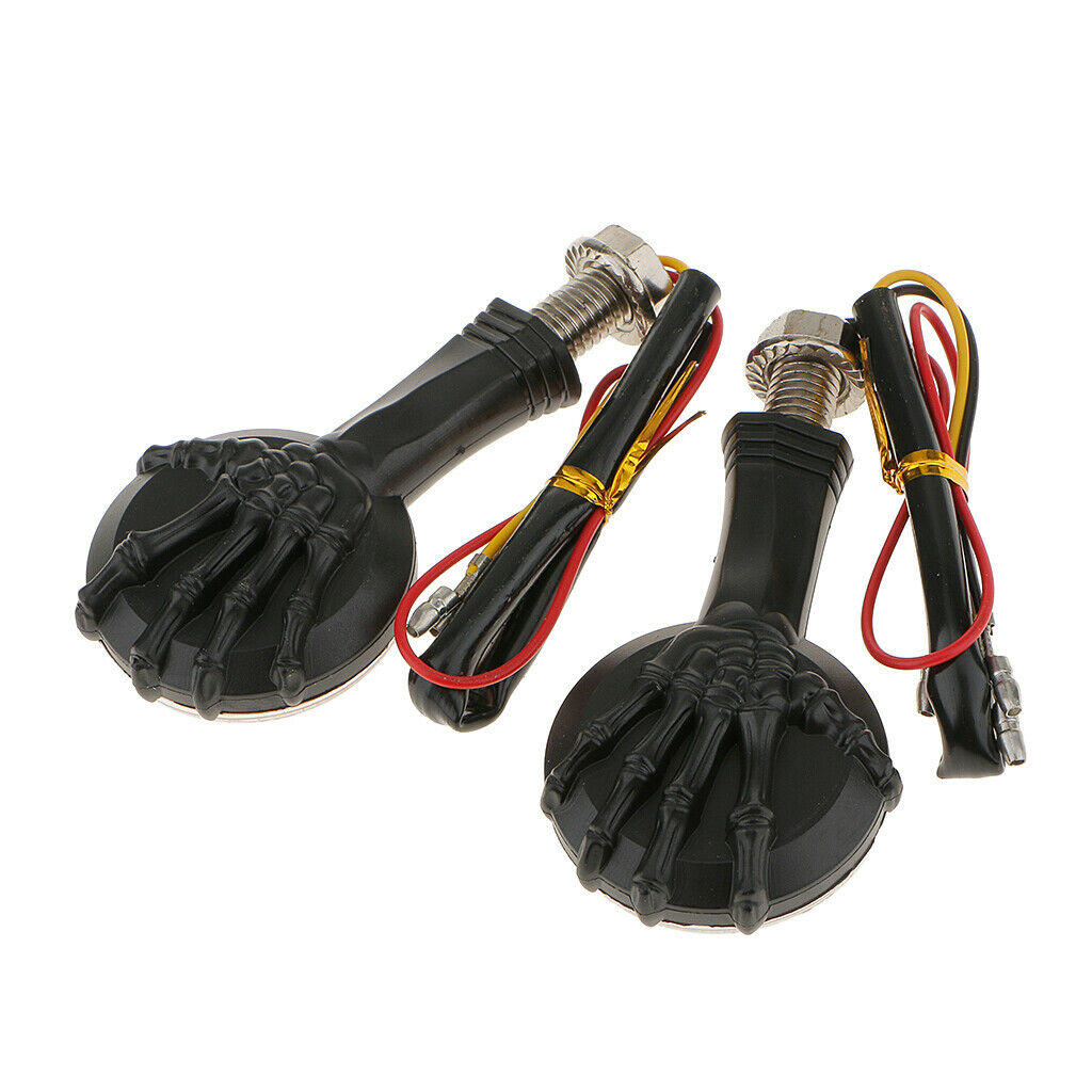 2pcs Motorcycle Turn Signal LED Tail Lights Lamps Palm Pattern for Halley