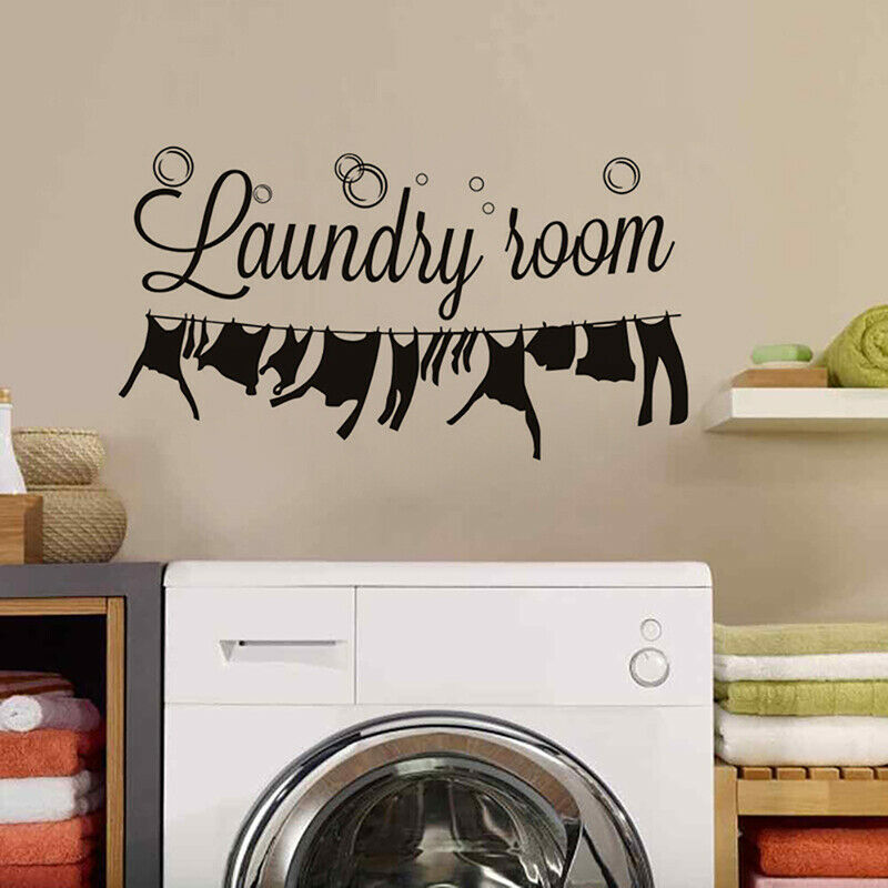Laundry Room Door Home Decoration Quote Vinyl Wall Decals Art Stickers Re.l8