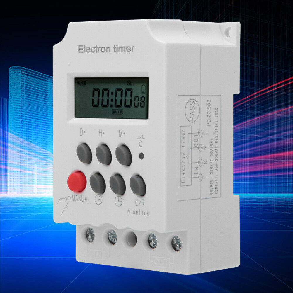 KG316T Electronic Timer 30A AC 220V Digital Programmable Electronic Timer Switch