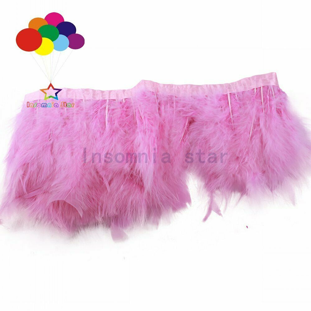2 Meter Turkey Marabou Feather Ribbon Trimming Trim Fringe For Dress pink purple