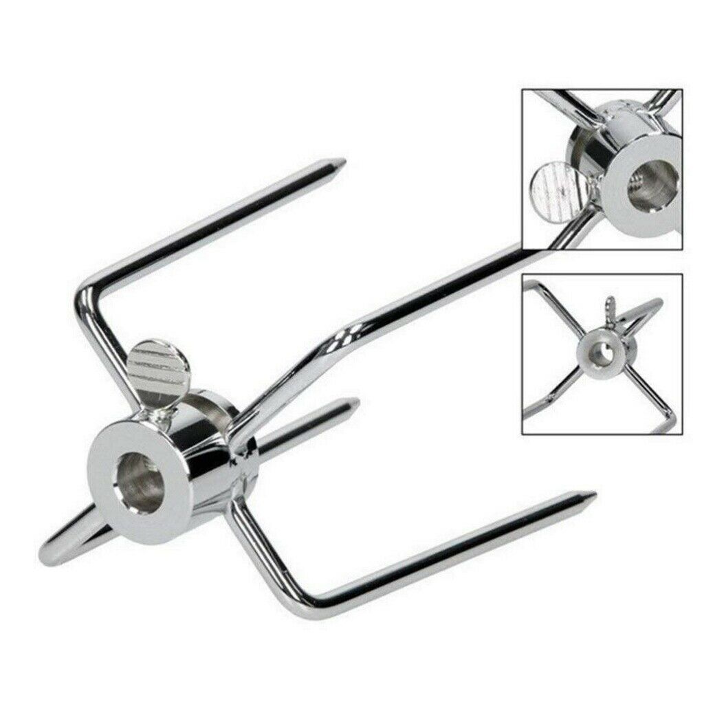 4Pcs BBQ Rotisserie Meat Forks Clamp Grill Meatpicks Stainless Steel Barbe