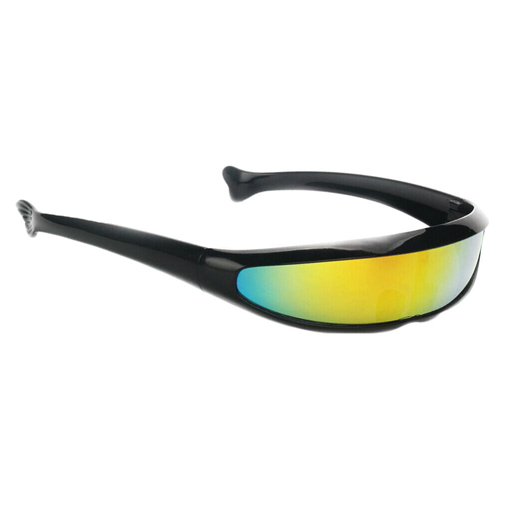 2x Futuristic Narrow Mirrored Visor Sunglasses Space Alien Robot Sunglasses