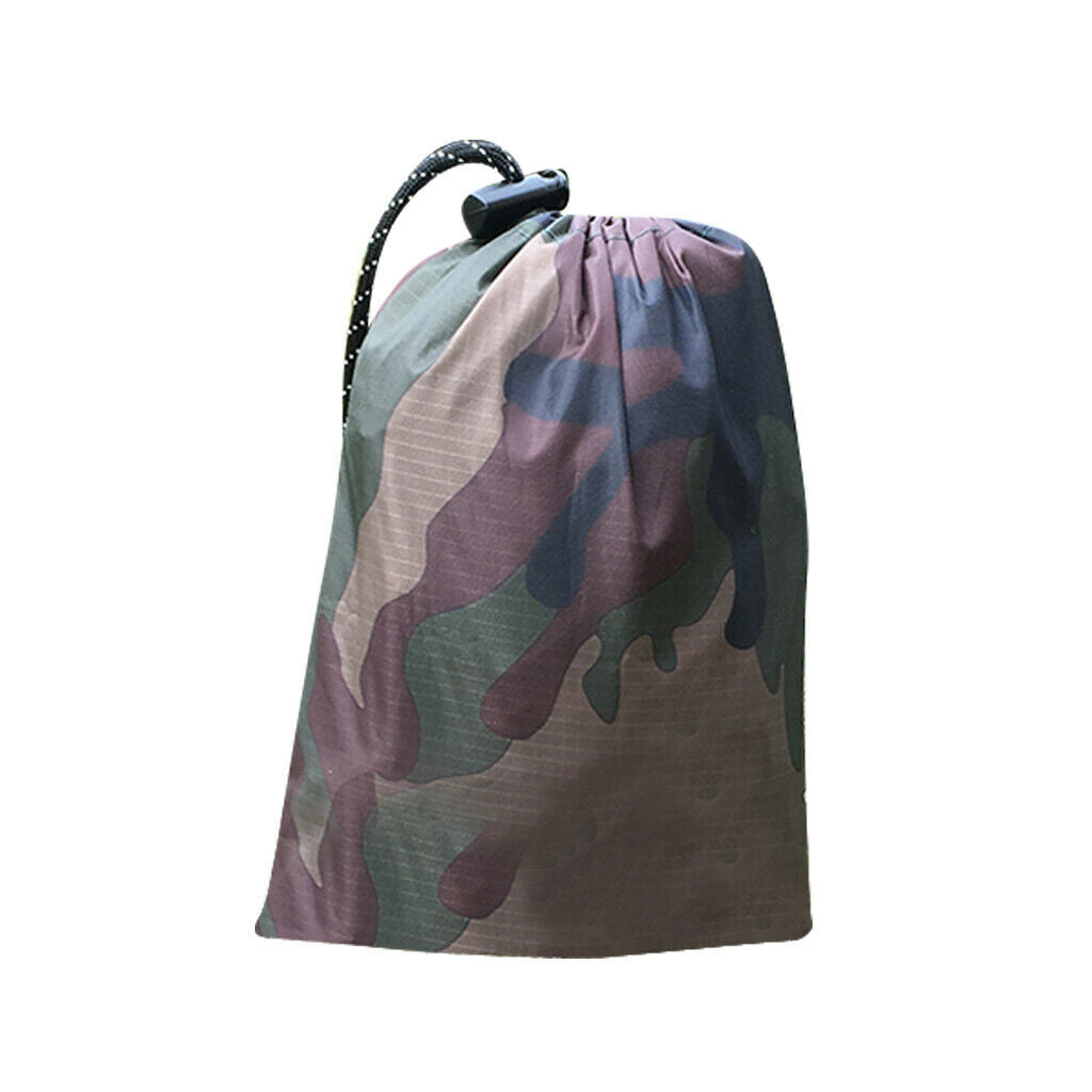 Waterproof Hooded Ripstop Rain Poncho   Camouflage Camping Raincoat