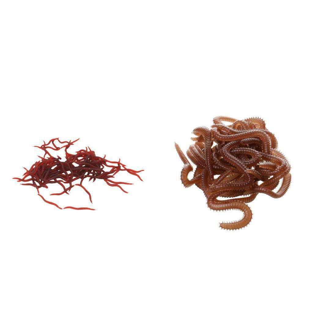 Soft Lures Plastic Lifelike Earthworm Worm Fishing Lures Baits, Two Colors