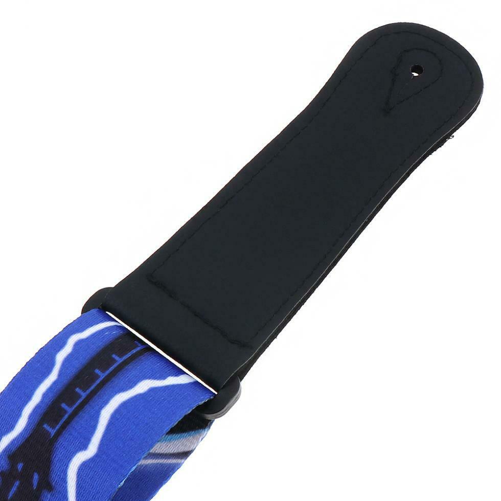 50mm Adjustable Printing Guitar Strap Guitar Accessories Blue Lightning Pattern