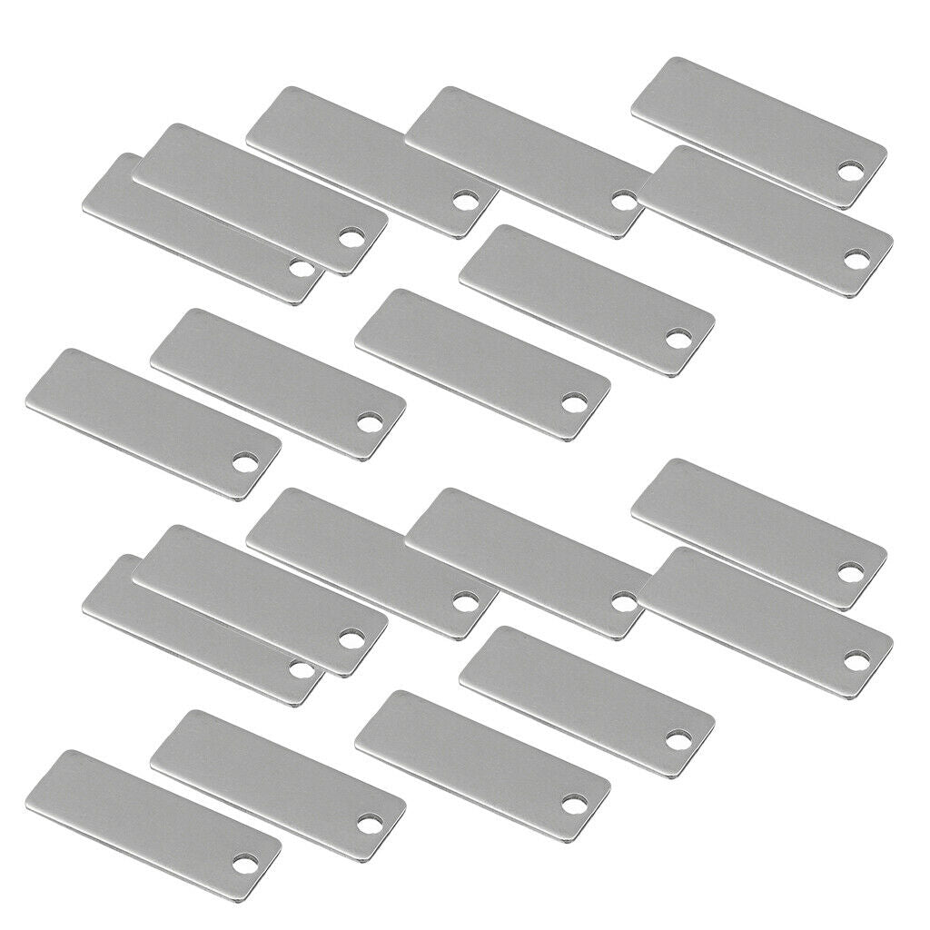 20pcs Small Stainless Steel Blank Stamping Tag Charm Pendants for Bracelet