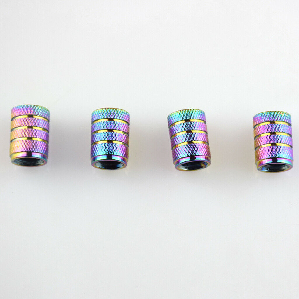 4 Pieces Multi Color Car Bike Three-groove Tyre Wheel Valve Dust Cap Cover