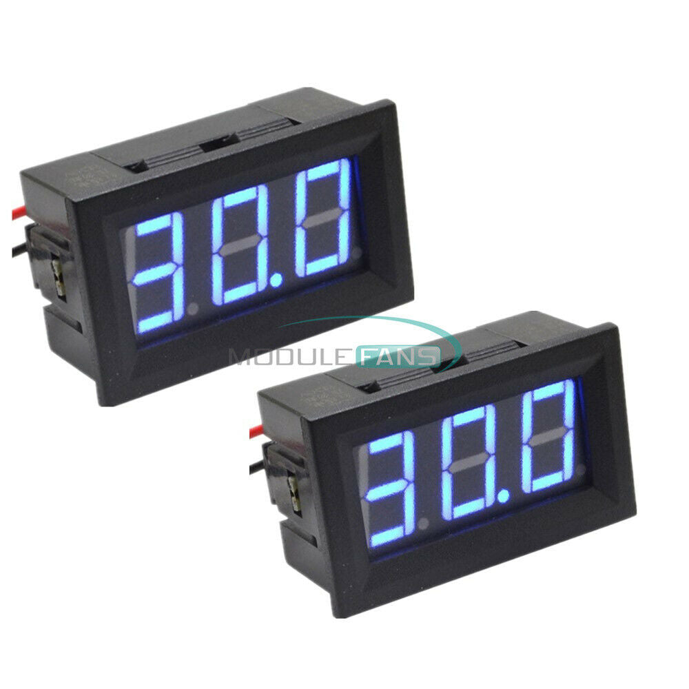 0.56" 2-Wire DC5V~120V Voltmeter 3 Digital Blue LED Voltage Volt Meter for Car