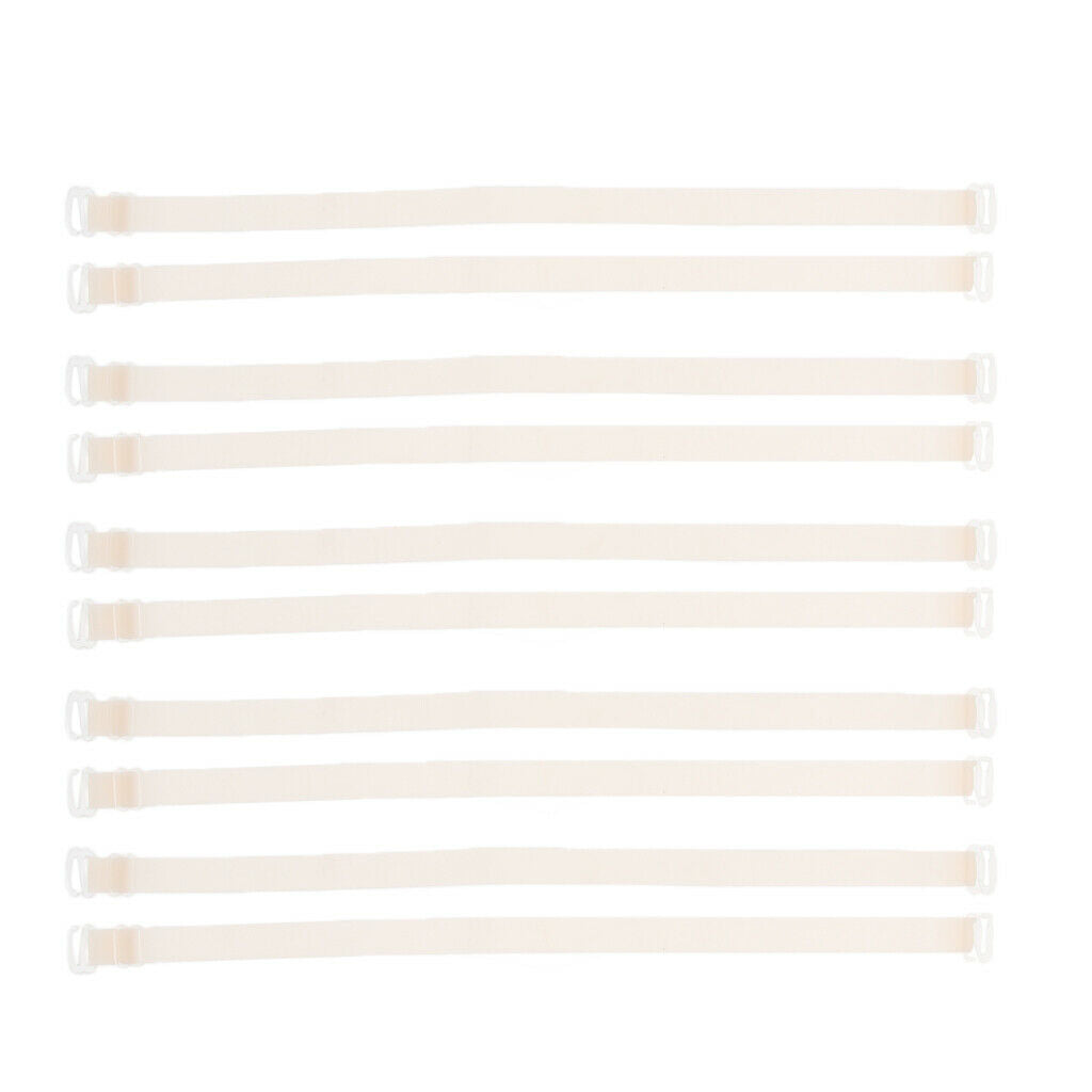 15Pairs Womens Adjustable Elastic Replacement Bra Shoulder Straps Metal Hook