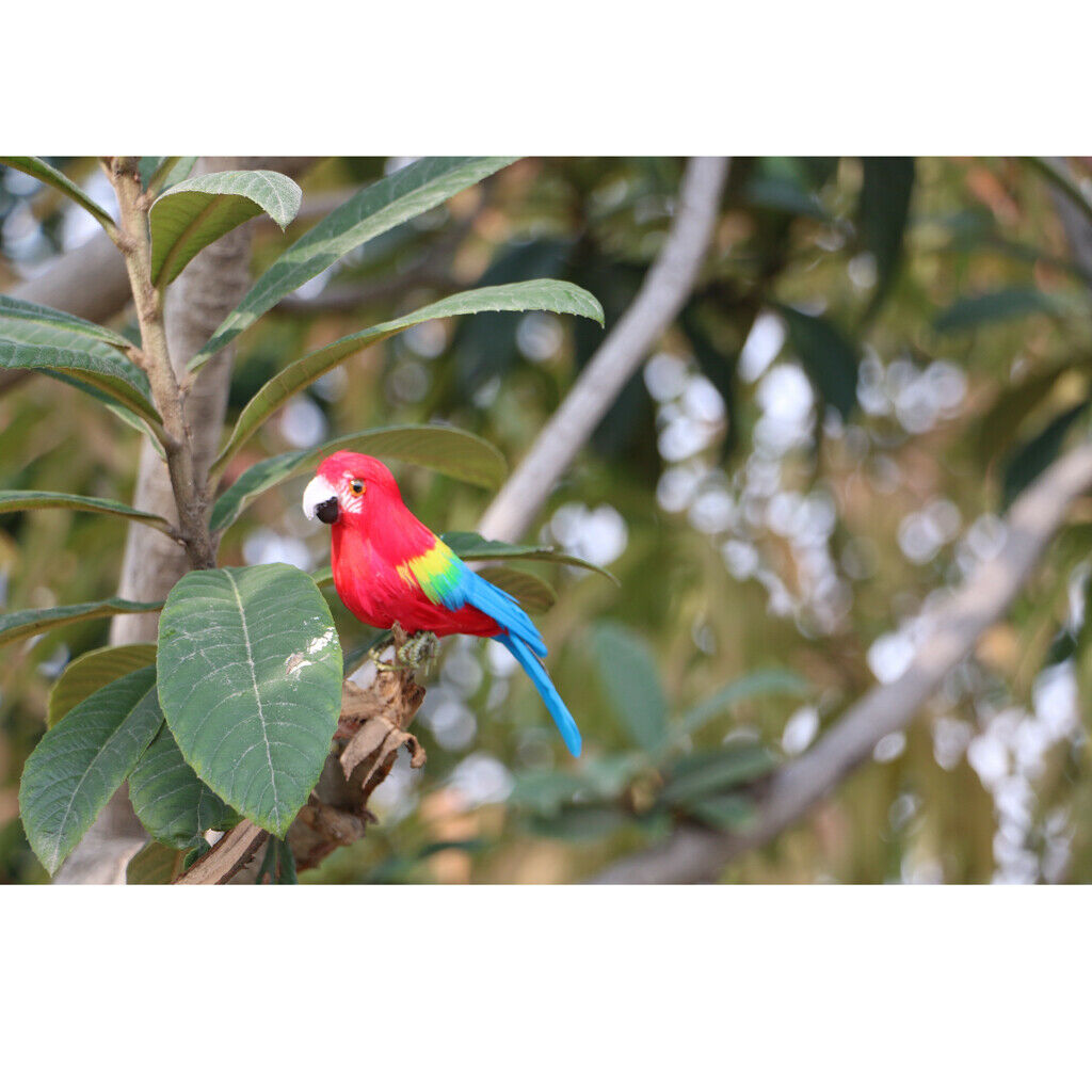 Artificial Bird Feathered Realistic Garden Home Decor Ornament  Parrot #4