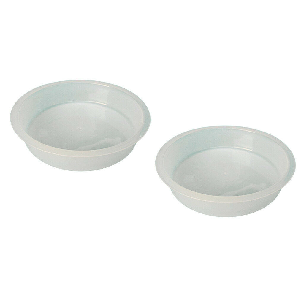 2Pcs Round Birds Feeding Tray   Bowls Feeder for Cockatiel Parakeet White