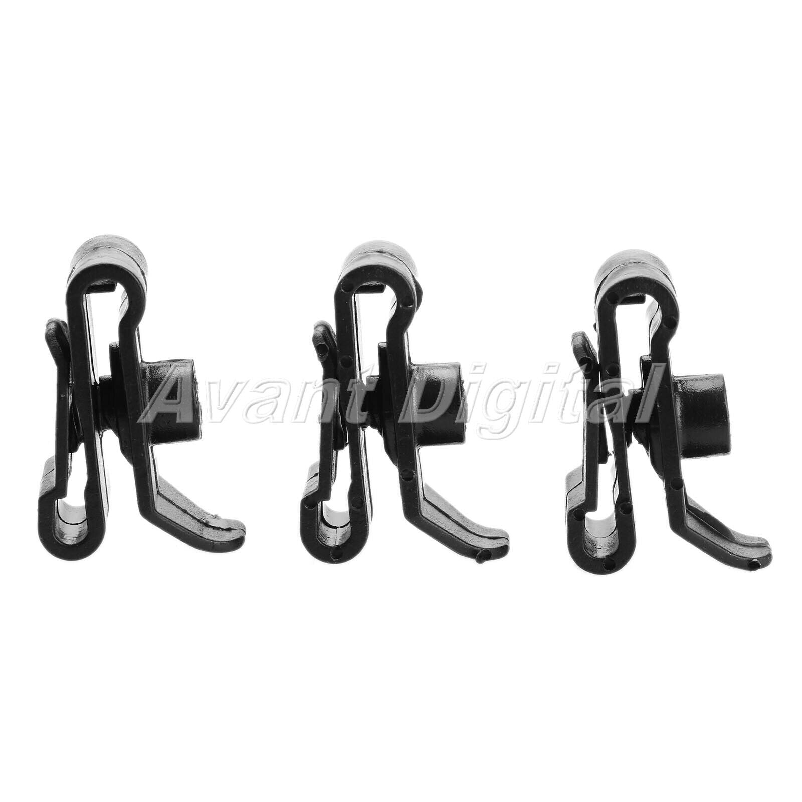 50PCS Black Plastic Plug Fastener Hood Prop Rod Support Clips Rivets for Car