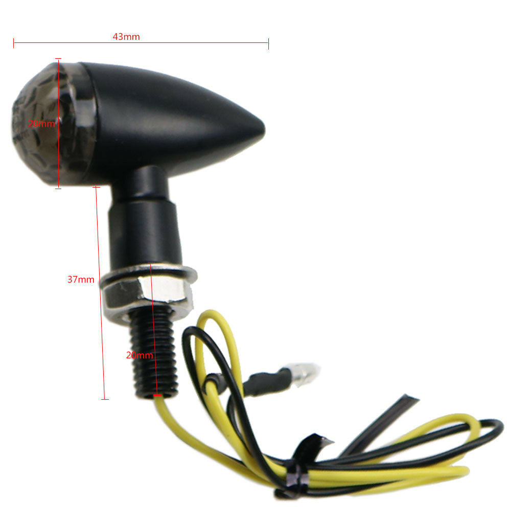 Chrome+Clear Lens Mini Bullet Turn Signal Indicator Light For Cafe Racer Cruiser