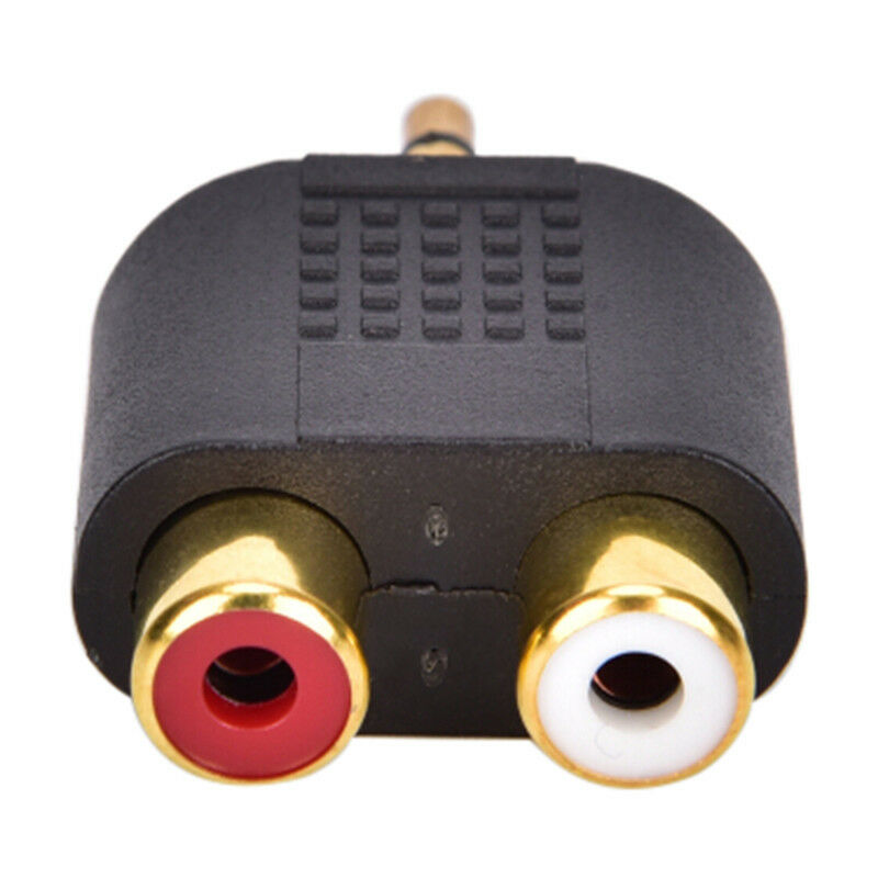 3.5mm Jack to 2 RCA Adaptor Twin Phono Y Splitter Stereo Male to 2 x Female  Lt